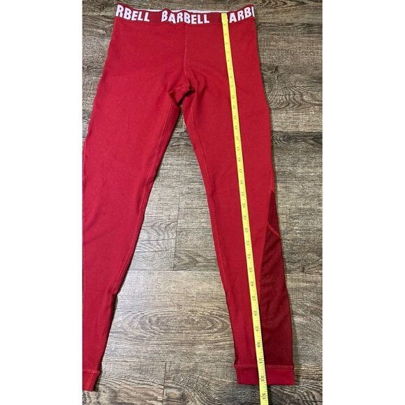 BARBELL Brand Women’s Vented Logo Leggings Maroon Small - Picture 5 of 7